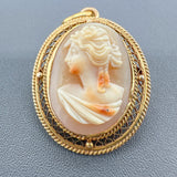 Estate 10K Y Gold Victorian Cameo Pin/Pendant - Walter Bauman Jewelers