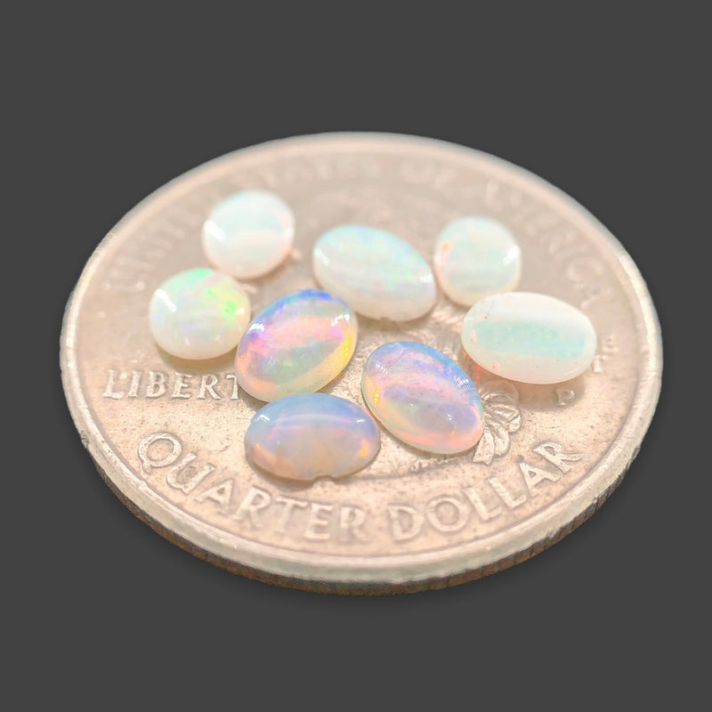 Estate 1.47cttw Oval Cut Cabochon White Opal Loose Gemstones - Walter Bauman Jewelers