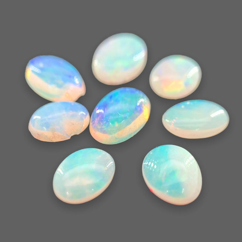 Estate 1.47cttw Oval Cut Cabochon White Opal Loose Gemstones - Walter Bauman Jewelers