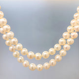 Estate 14K 16" 8-10mm Double Strand Cultured Pearl Necklace - Walter Bauman Jewelers