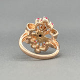 Estate 14K R Gold 0.60cttw Lab-Created Ruby & 0.10cttw H-I/VS2-SI1 Diamond Ring - Walter Bauman Jewelers