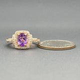 Estate 14K R Gold 0.81ct Amethyst & 0.36cttw I-J/SI1-2 Diamond Ring - Walter Bauman Jewelers