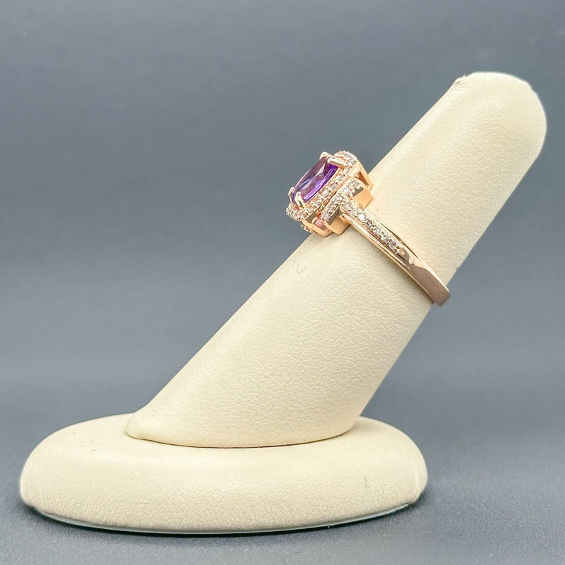 Estate 14K R Gold 0.81ct Amethyst & 0.36cttw I-J/SI1-2 Diamond Ring - Walter Bauman Jewelers