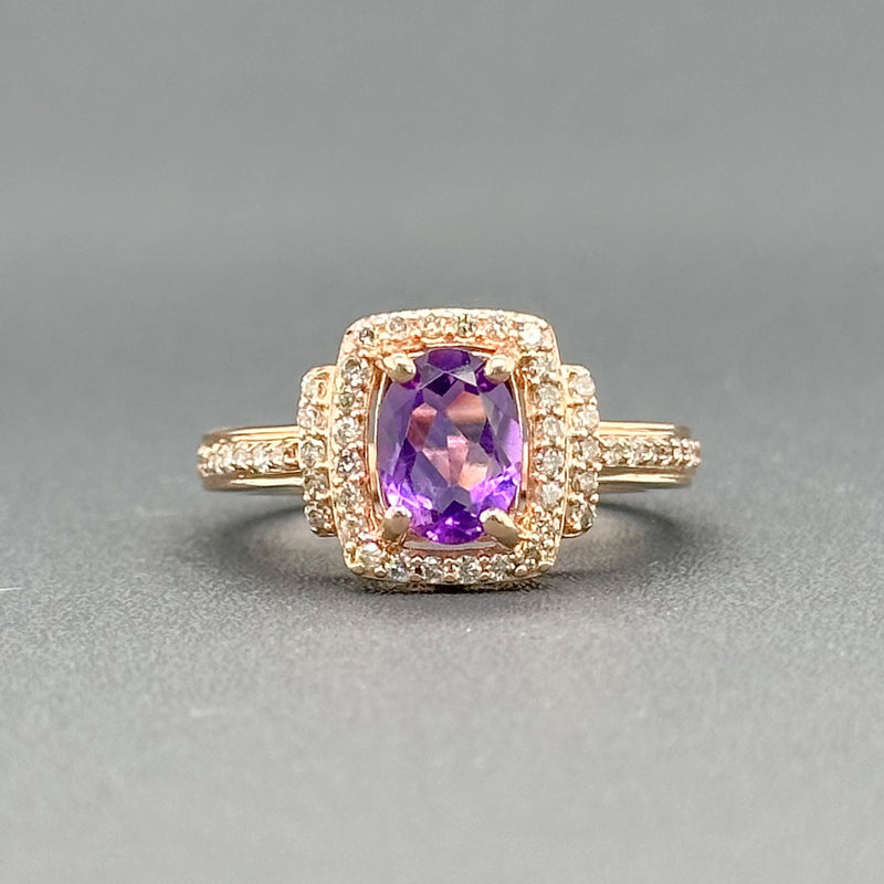 Estate 14K R Gold 0.81ct Amethyst & 0.36cttw I-J/SI1-2 Diamond Ring - Walter Bauman Jewelers