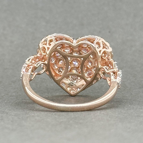 Estate 14K R Gold 1.46cttw Pink/SI1 & G-H/SI1 Diamond Heart Ring - Walter Bauman Jewelers