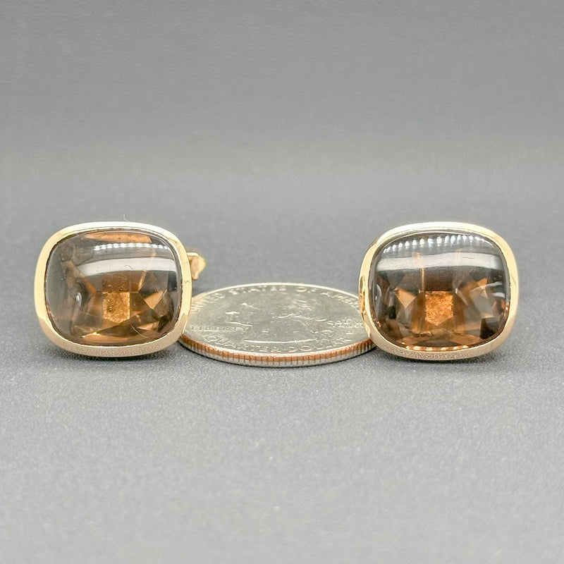 Estate 14K R Gold 19.08cttw Smoky Quartz Cufflinks - Walter Bauman Jewelers