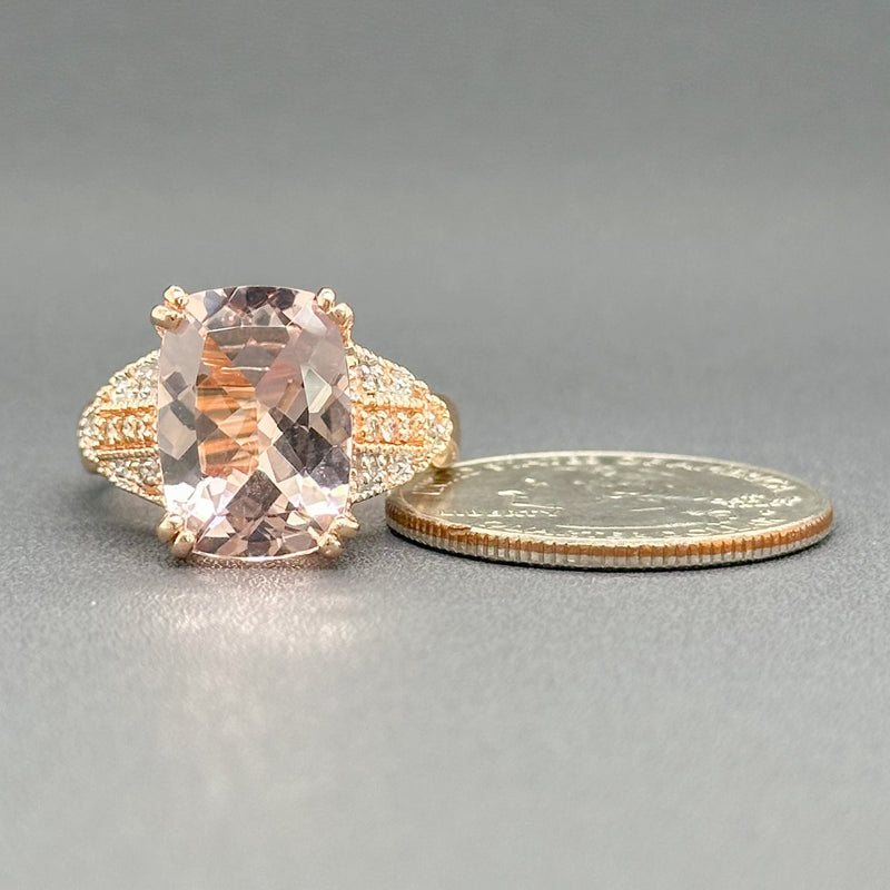 Estate 14K R Gold 5.60ct Morganite & 0.21cttw I-J/SI1-2 Diamond Ring - Walter Bauman Jewelers