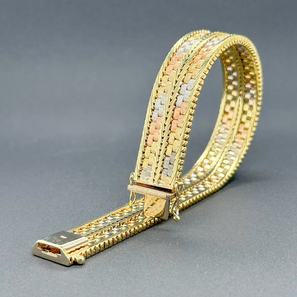 Estate 14K Tricolor Gold 13mm Bracelet - Walter Bauman Jewelers
