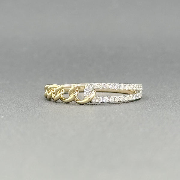 Estate 14K TT 0.20ctw Diamond Chain Link Ring - Walter Bauman Jewelers