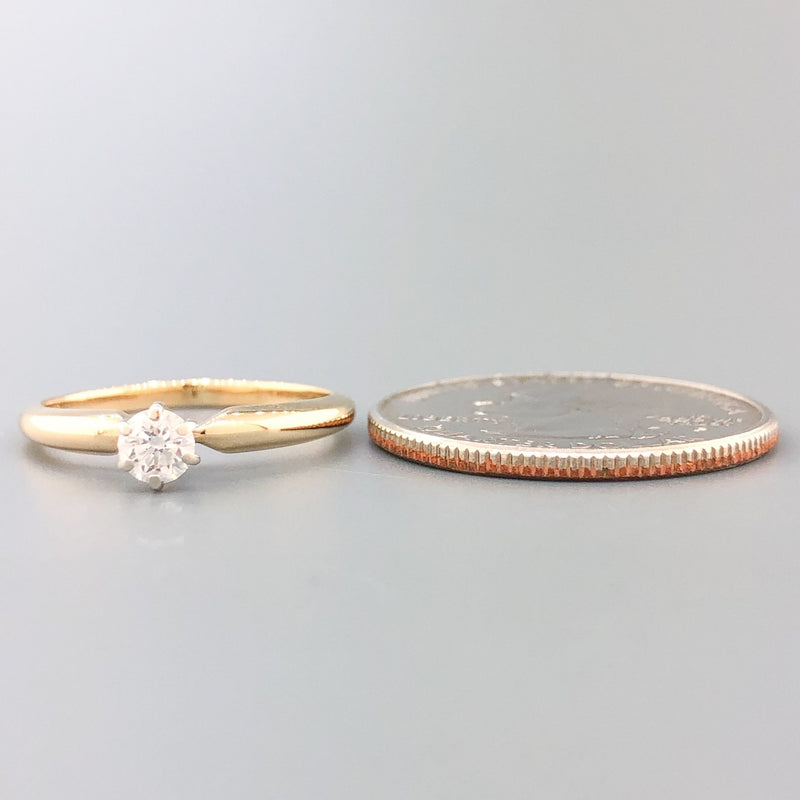 Estate 14k TT 0.24ct Diamond Solitaire Engagement Ring - Walter Bauman Jewelers