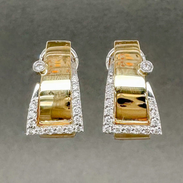Estate 14K TT 0.27ctw G-H/SI1-2 Diamond Buckle Earrings - Walter Bauman Jewelers