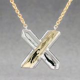 Estate 14K TT 0.28cttw Diamond X Necklace - Walter Bauman Jewelers
