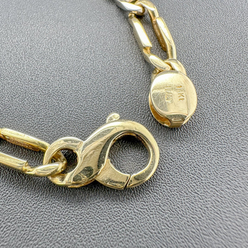 Estate 14K TT 5.25mm Elongated Curb Link Men's Chain Bracelet - Walter Bauman Jewelers