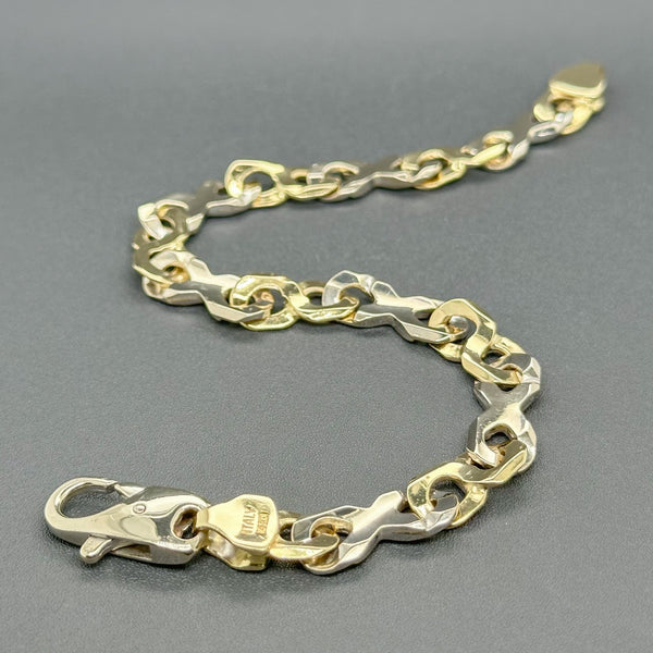 Estate 14K TT 8.1mm Figure 8 Men's Chain Bracelet - Walter Bauman Jewelers