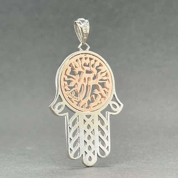 Estate 14K TT Gold 0.22cttw G-H/VS2-SI1 Diamond Hamsa Pendant - Walter Bauman Jewelers