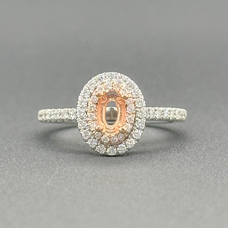 Estate 14K TT Gold 0.40cttw G-H/SI1-2 Oval Diamond Semi-Mount Engagement Ring - Walter Bauman Jewelers