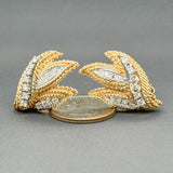 Estate 14K TT Gold 0.87cttw G-H/SI1 Diamond Leaf Earrings - Walter Bauman Jewelers