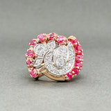 Estate 14K TT Gold 1.58ctw Lab-Created Ruby & 0.68ctw H-I/SI1-2 Diamond Ring - Walter Bauman Jewelers