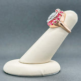 Estate 14K TT Gold 1.58ctw Lab-Created Ruby & 0.68ctw H-I/SI1-2 Diamond Ring - Walter Bauman Jewelers