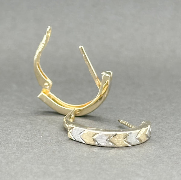 Estate 14K TT Gold D/C Half Hoop Earrings - Walter Bauman Jewelers