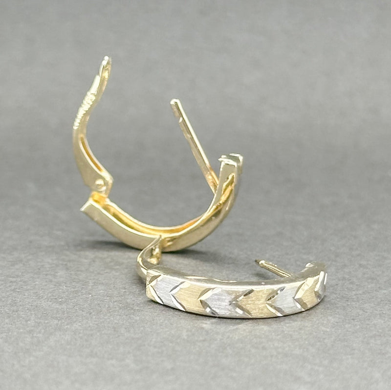 Estate 14K TT Gold D/C Half Hoop Earrings - Walter Bauman Jewelers