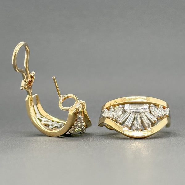 Estate 14K TT Gold Retro 0.56cttw G-H/VS1-2 Diamond Earrings - Walter Bauman Jewelers