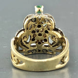 Estate 14k Two-Tone Gold Diamond & Emerald Crown Ring - Walter Bauman Jewelers
