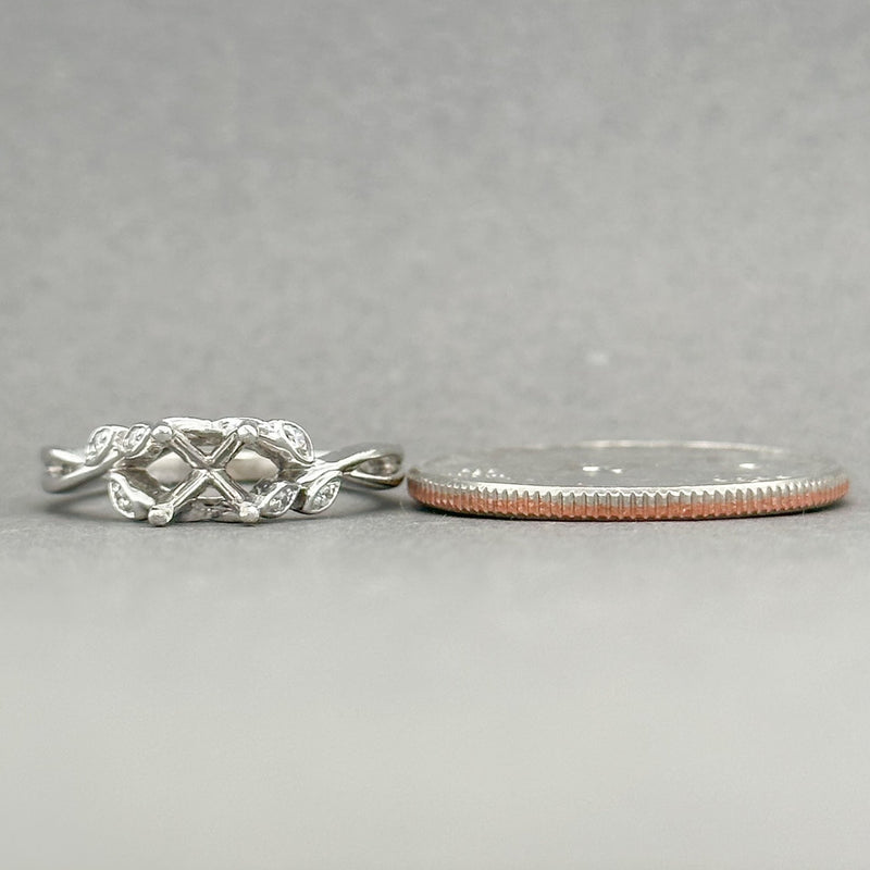 Estate 14K W Gold 0.04ctw G/SI1 Diamond Eng. Ring Mounting - Walter Bauman Jewelers