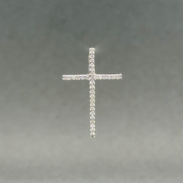 Estate 14K W Gold 0.08ctw H/SI2-I1 Diamond Cross Pendant - Walter Bauman Jewelers