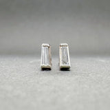 Estate 14K W Gold 0.13ctw G-H/VS1-2 Baguette Diamond Stud Earrings - Walter Bauman Jewelers