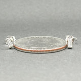 Estate 14K W Gold 0.14ctw G-H/VS1-2 Baguette Diamond Stud Earrings - Walter Bauman Jewelers
