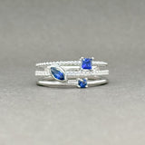 Estate 14K W Gold 0.18cttw H/SI1-2 Diamond and 0.46cttw Sapphire Ring - Walter Bauman Jewelers