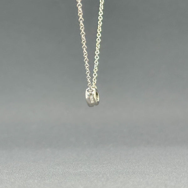 Estate 14K W Gold 0.22ct G-H/SI2 Diamond Solitaire Necklace - Walter Bauman Jewelers
