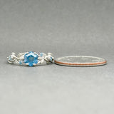 Estate 14K W Gold 0.34ctw Blue Topaz Ring - Walter Bauman Jewelers