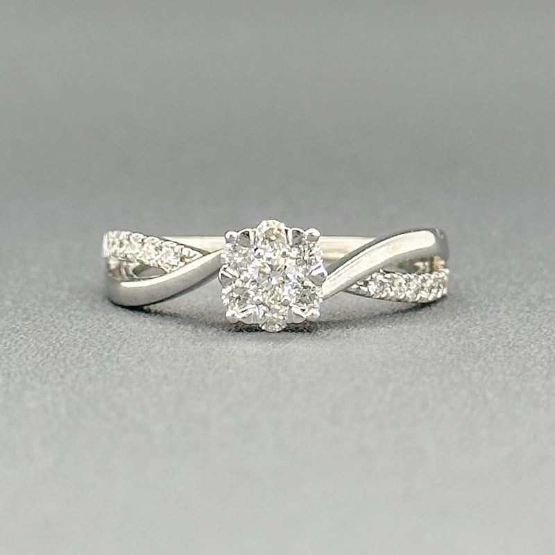 Estate 14K W Gold 0.41cttw G-H/SI1 Diamond Cluster Engagement Ring - Walter Bauman Jewelers