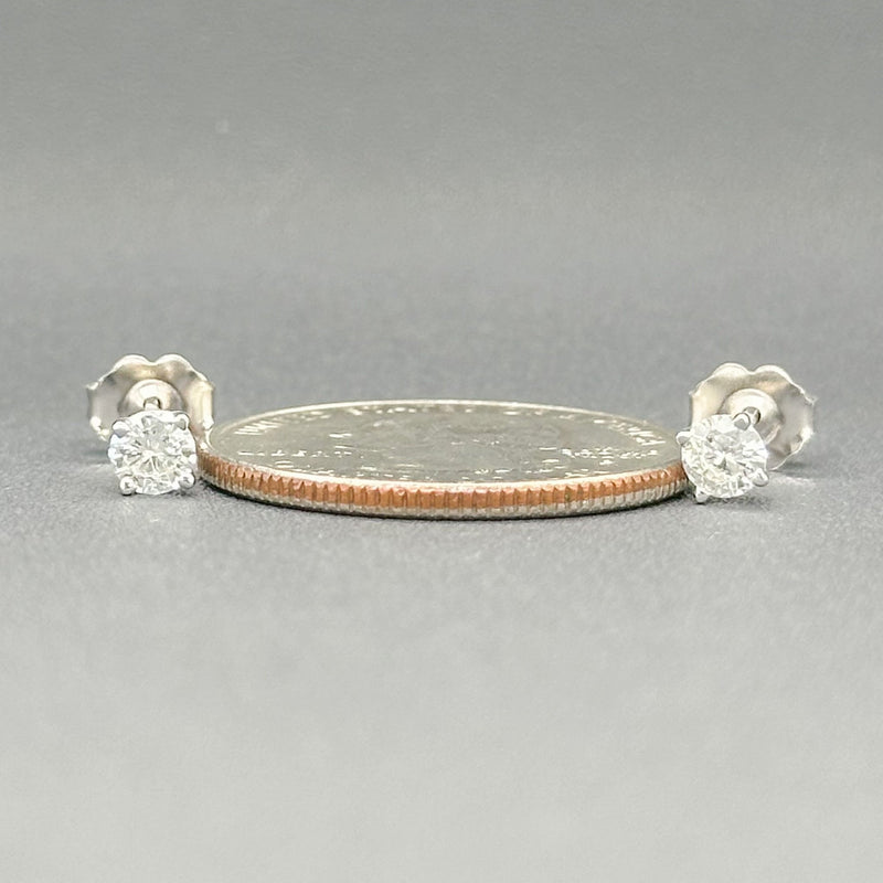 Estate 14K W Gold 0.42ctw H-I/VS2-SI1 Diamond Stud Earrings - Walter Bauman Jewelers