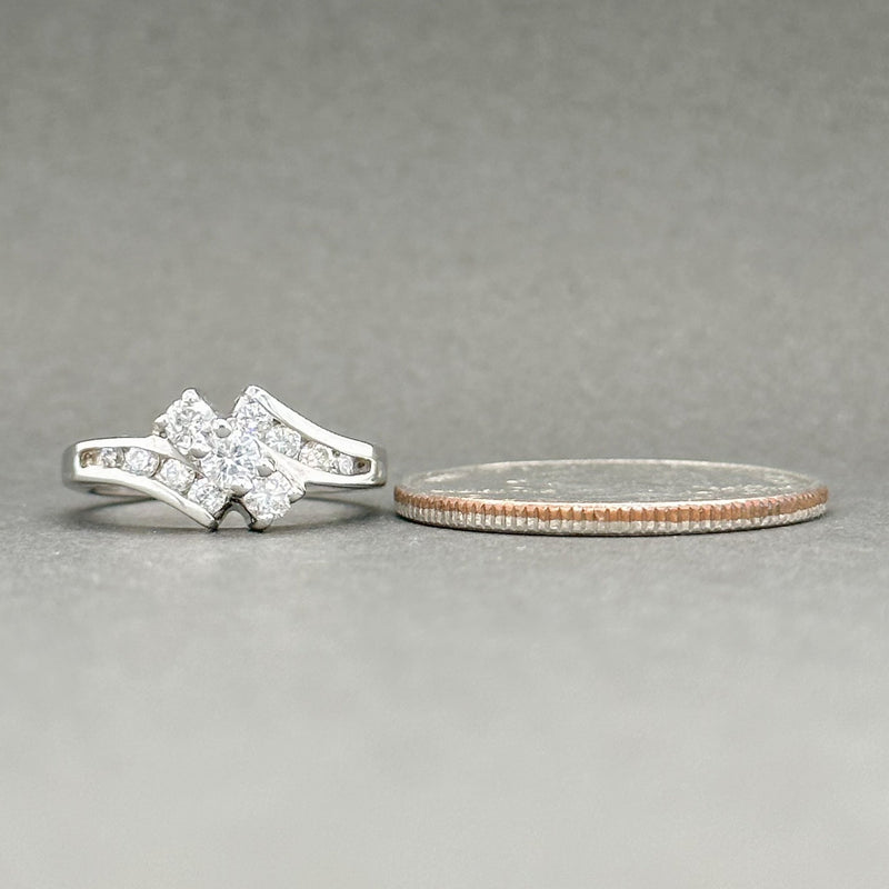 Estate 14K W Gold 0.46ctw G-H/I1 Diamond X Ring - Walter Bauman Jewelers