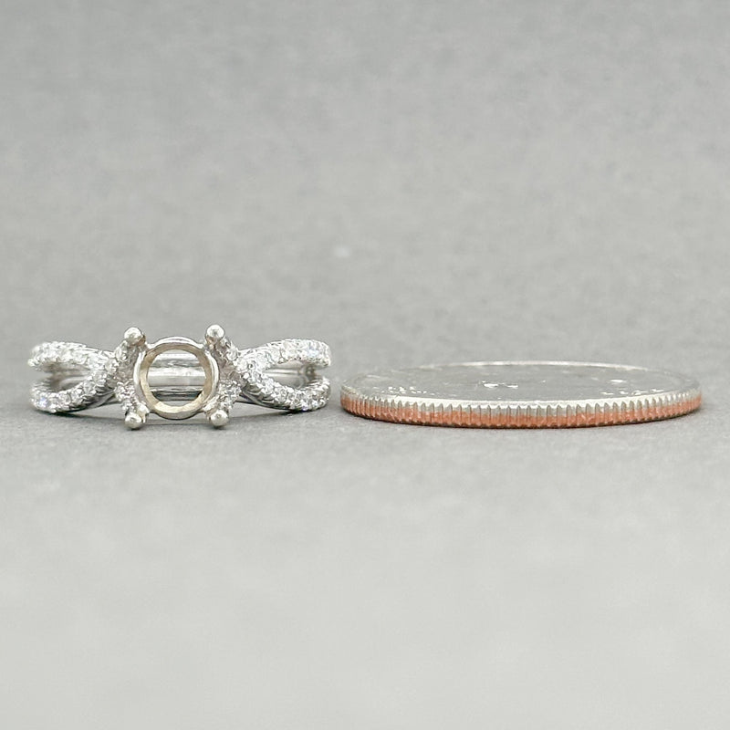 Estate 14K W Gold 0.47ctw G-H/SI2 Diamond Eng. Ring Mounting - Walter Bauman Jewelers