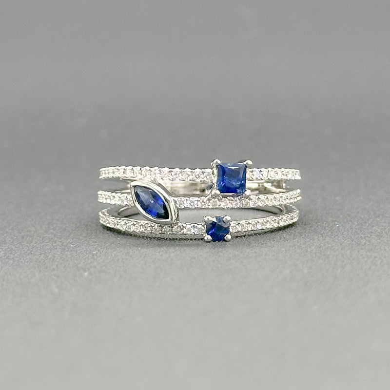 Estate 14K W Gold 0.48cttw Diamond and 0.46cttw Sapphire Ring - Walter Bauman Jewelers