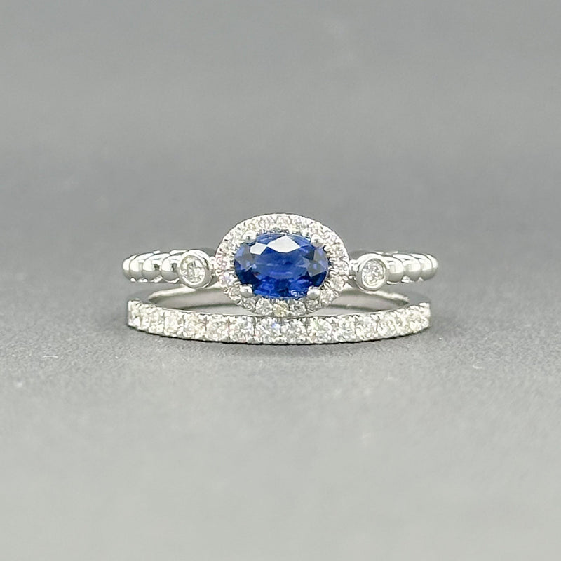 Estate 14K W Gold 0.53ct Sapphire and SI2/H 0.33cttw Diamond Ring - Walter Bauman Jewelers