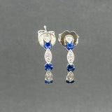 Estate 14K W Gold 0.54cttw Sapphire & 0.16cttw G/SI1 Diamond Earrings - Walter Bauman Jewelers