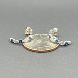 Estate 14K W Gold 0.54cttw Sapphire & 0.16cttw G/SI1 Diamond Earrings - Walter Bauman Jewelers
