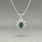 Estate 14K W Gold 0.55ct Sapphire & 0.12ctw H/SI1-2 Diamond Pendant - Walter Bauman Jewelers