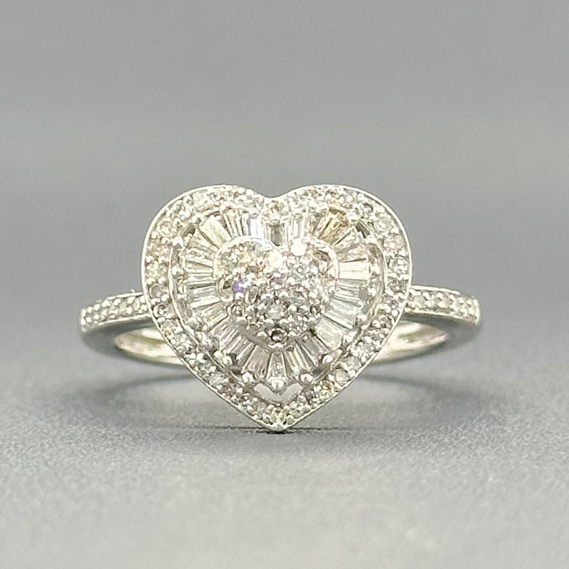 Estate 14K W Gold 0.55cttw H-I/SI1-2 Diamond Heart Ring - Walter Bauman Jewelers