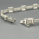 Estate 14K W Gold 0.62cttw H-I/SI1-2 Diamond Link Bracelet - Walter Bauman Jewelers