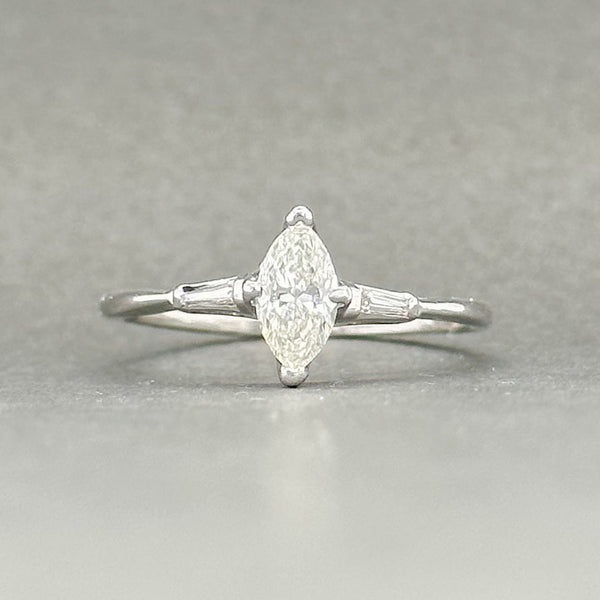 Estate 14K W Gold 0.62ctw G-H/SI1-2 Marquise Diamond Engagement Ring - Walter Bauman Jewelers