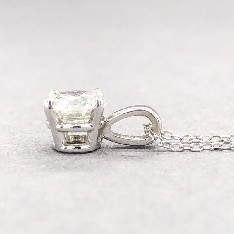 Estate 14K W Gold 0.69ct I/SI2 RBC Diamond Pendant - Walter Bauman Jewelers