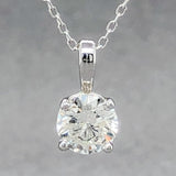 Estate 14K W Gold 0.69ct I/SI2 RBC Diamond Pendant - Walter Bauman Jewelers