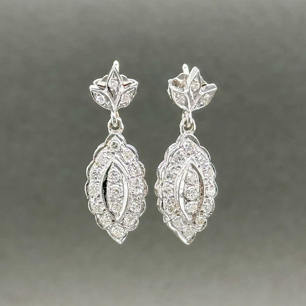 Estate 14K W Gold 0.79ctw G-H/SI1-2 Diamond Drop Earrings - Walter Bauman Jewelers