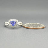 Estate 14K W Gold 0.81ct Tanzanite & 0.07cttw G-H/SI2-I1 Diamond Ring - Walter Bauman Jewelers